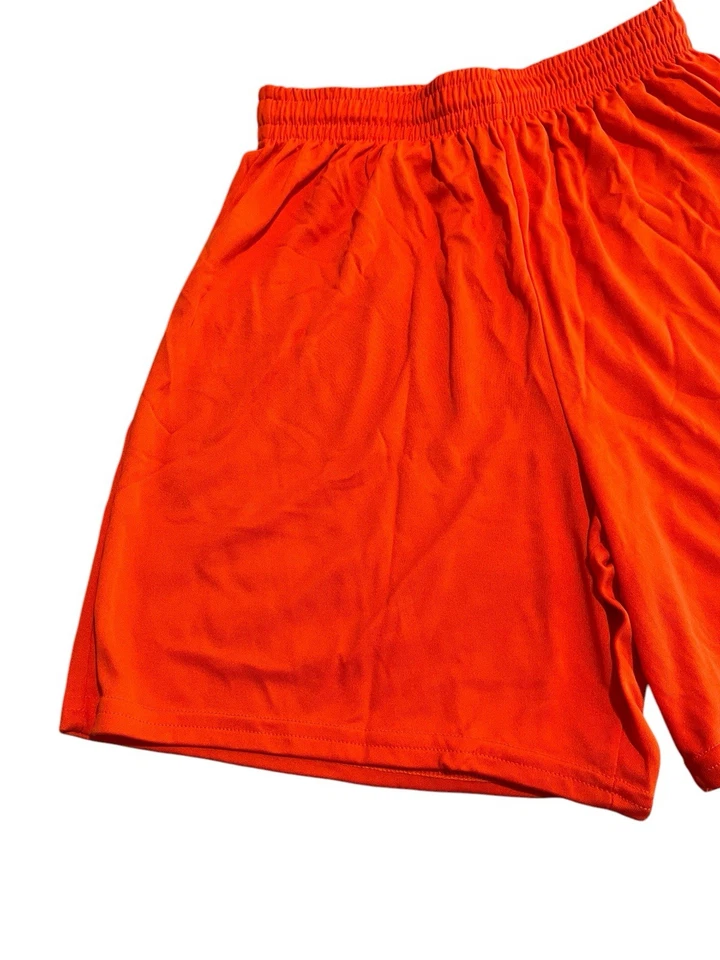 NFL 旗帜短裤青少年尺寸大号橙色国旗足球抽绳无口袋新品 — 第 2/4 张图片