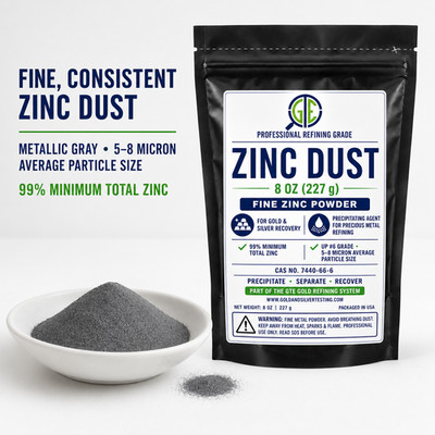 Zinc Powder Gold Silver Recovery Refining Metal Precipitant Zinc Dust Zn Casting