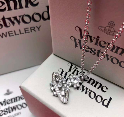 Vivienne Westwood Narcissa Silver Platinum Plated Chain Necklace