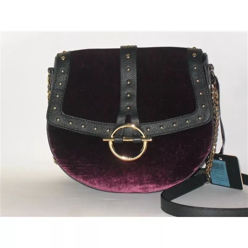 BORSA LIU JO COMASINA A TRACOLLA IN VELLUTO VIOLA eBay