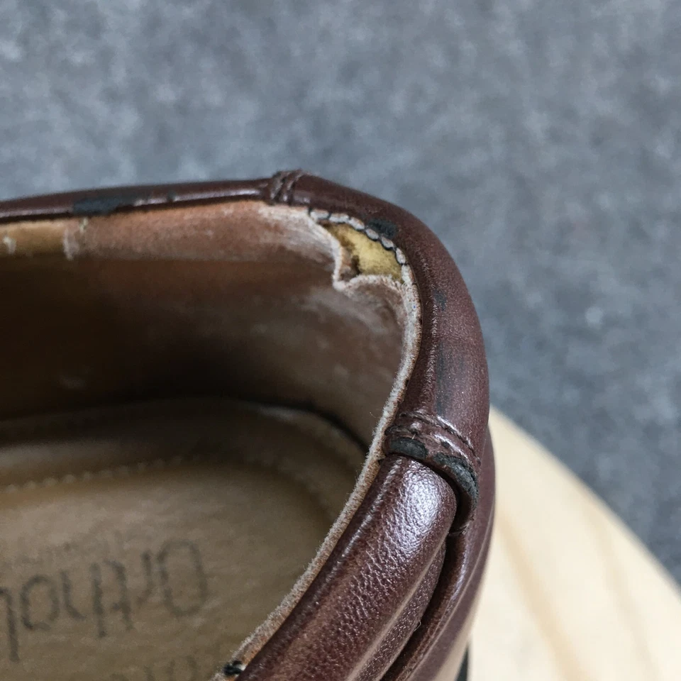 Croft & Barrow платье туфли мужские 11 М Оксфорд коричневый кожаный квадратный носок повседневный блок - Изображение 4 из 4