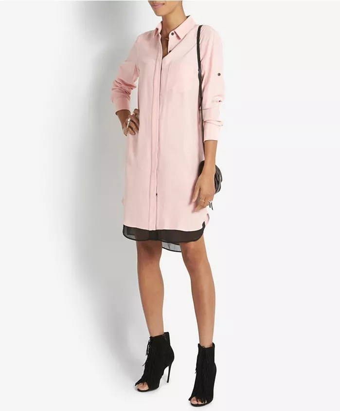 Pink and black store shirt dress