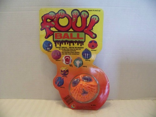 LANARD 1986 FOUL BALL SPIDERWAD. UNPUNCHED CARD! NEW. ULTRA RARE! (MAD BALLS) - Picture 2 of 17