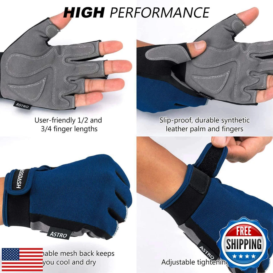 BASSDASH Astro Fishing Gloves Men’s Women’s Fingerless Gloves for Game Fishin - Image 2 of 4