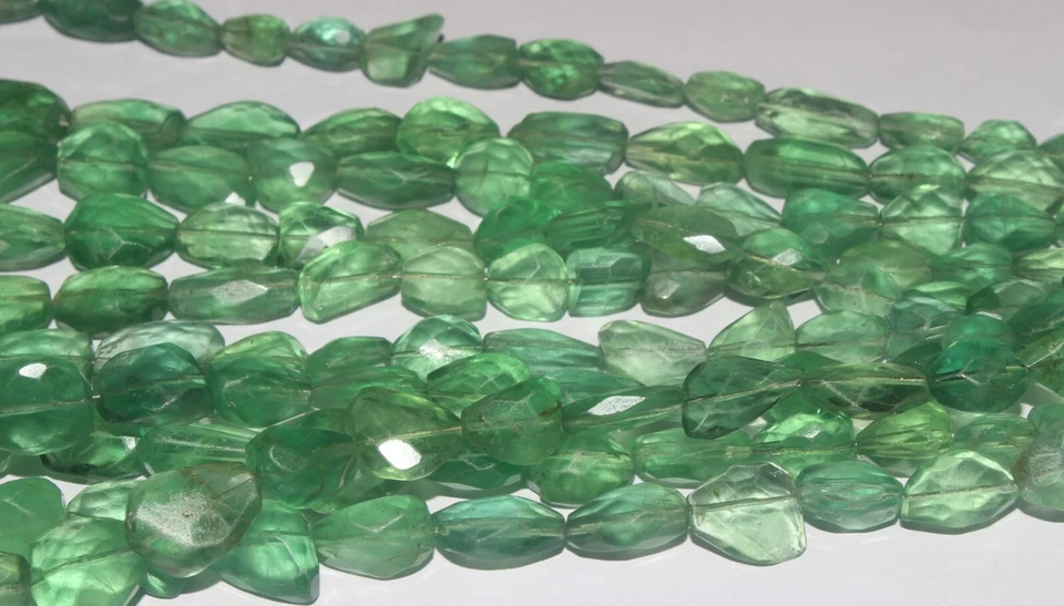 7 to18 MM 16'' Natural Gemstone Fluorite Faceted Nugget Beads Tumble Free Form - Image 2 of 4
