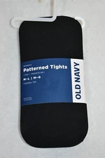 Old Navy Tights Patterned  Size M-L  Black Control Top Women's New