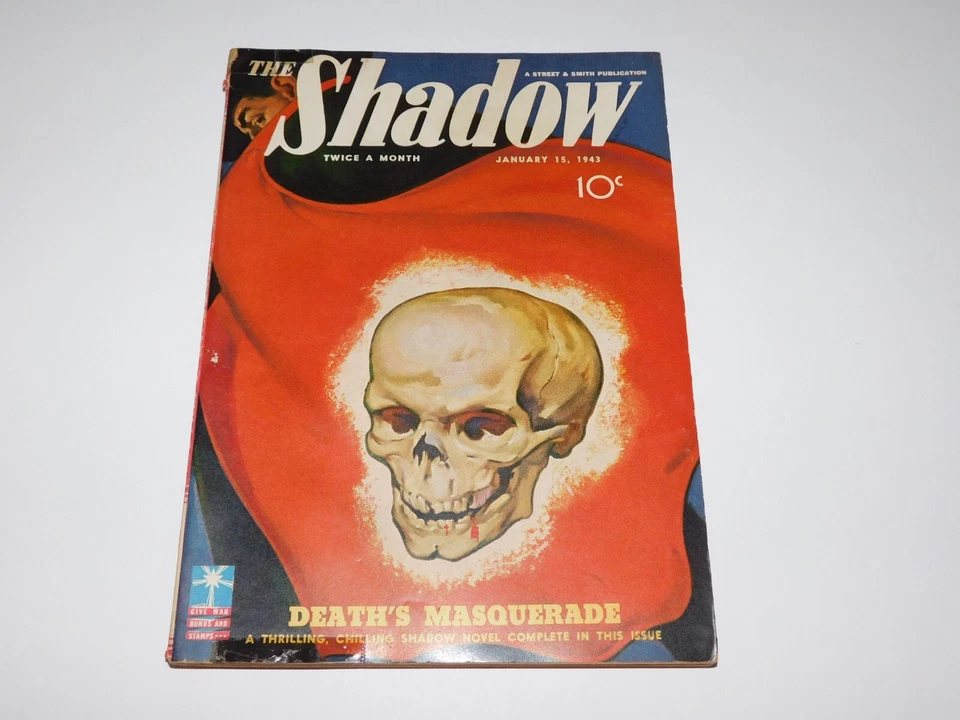THE SHADOW 1943 Jan. 15th - DEATH'S MASQUERADE - RARE HTF PULP CLASSIC COVER ART - Image 2 of 4