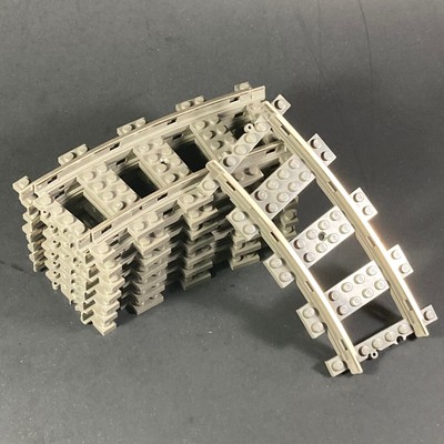 LEGO 4520 Curved Rails 9V Electric Train Track 8 pieces Old Gray | eBay