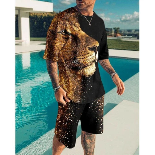 Hot Herren Sommer Outfit 2-Piece Satz Trainingsanzug Kurzarm-T-Shirts Und Shorts - Bild 18 von 24