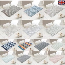 BATHROOM COTTON MACHINE WASHABLE BATH MAT/ RUG HEAVY BATH MATS WITH POLY BACK