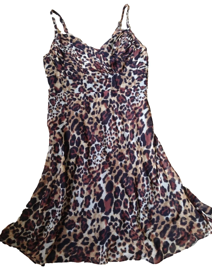 VESTIDO GUEPARDO ESTAMPADO ANIMAL MUJER ADIVINA NUEVO CON ETIQUETAS $98.00 TALLA 5