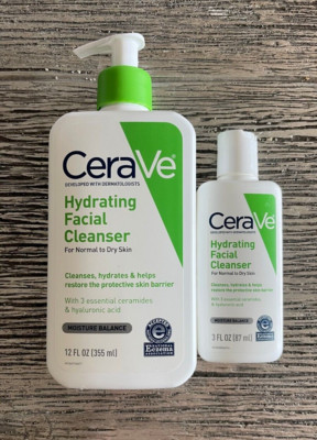 CeraVe Hydrating Face Wash, Facial Cleanser for Normal to Dry Skin, Value Pack 2
