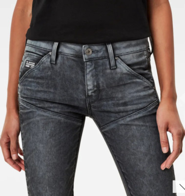 G-Star 5620 ELWOOD MID WAIST SKINNY WMN Aged Cobler Skinny Fit Size W34 L32 AU16