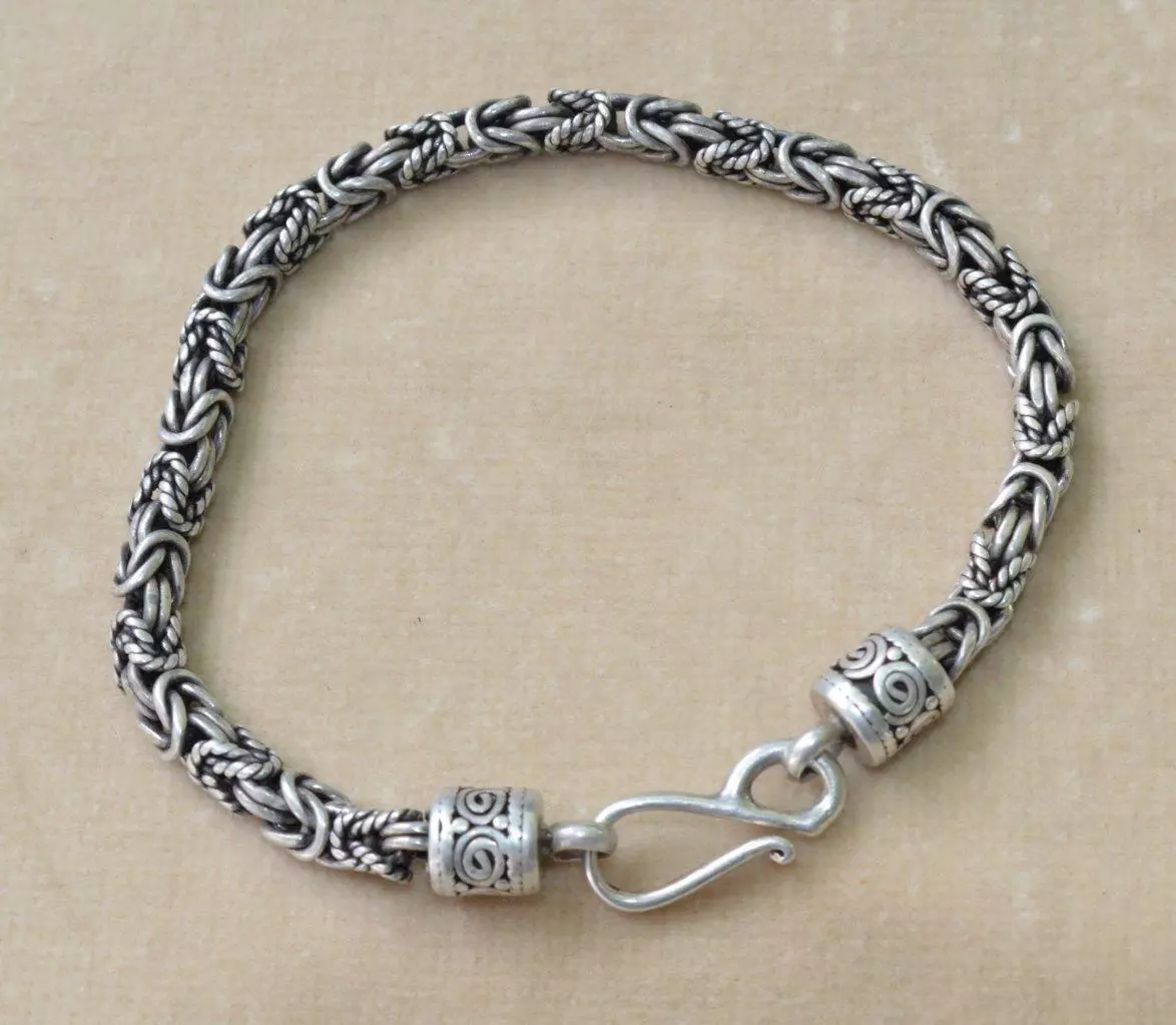Signed BA 925 Indonesia Sterling Silver Bali Links 8 1 2