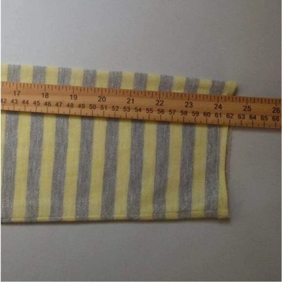 Motherhood Maternity Women's Striped Metallic Top Yellow Gray Size Large - Image 4 of 4