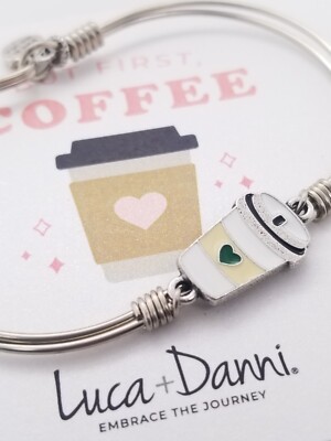 Luca and Dani lotus flower bracelet silver tone Bangle Made In USA