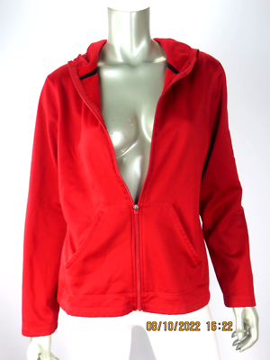 RBX SZ XL 100% Polyester Red Zippered Hood Lightweight Jacket