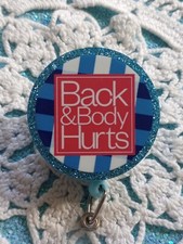 Nurse Badge Reel, ID, Back And Body Hurts, RN Badge Holder