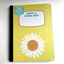 2 Flower Happy Face Composition Books Notebook School Journals