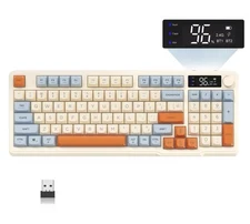 ZIYOU LANG Wireless Gaming Keyboard– Display Screen, Knob, BT/2.4G, Rechargeable