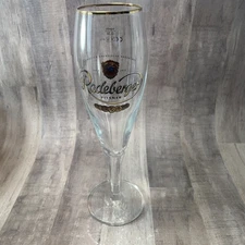 Radeberger Footed Gold Trim Logo German Pilsner Beer Glass 0.3 l 9.75" Tall