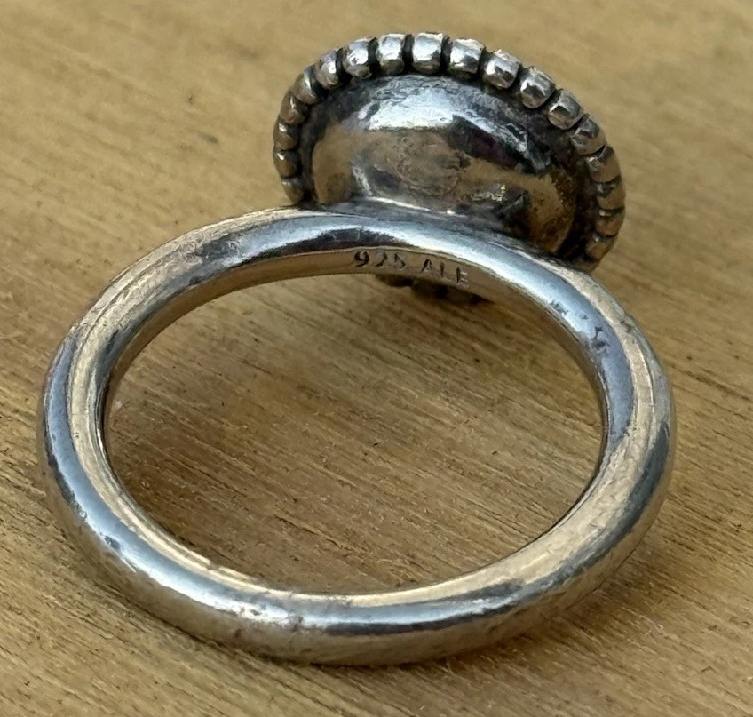 PANDORA Sterling Silver Green Topaz 925 ALE Ring Size 7.5 - Image 3 of 3