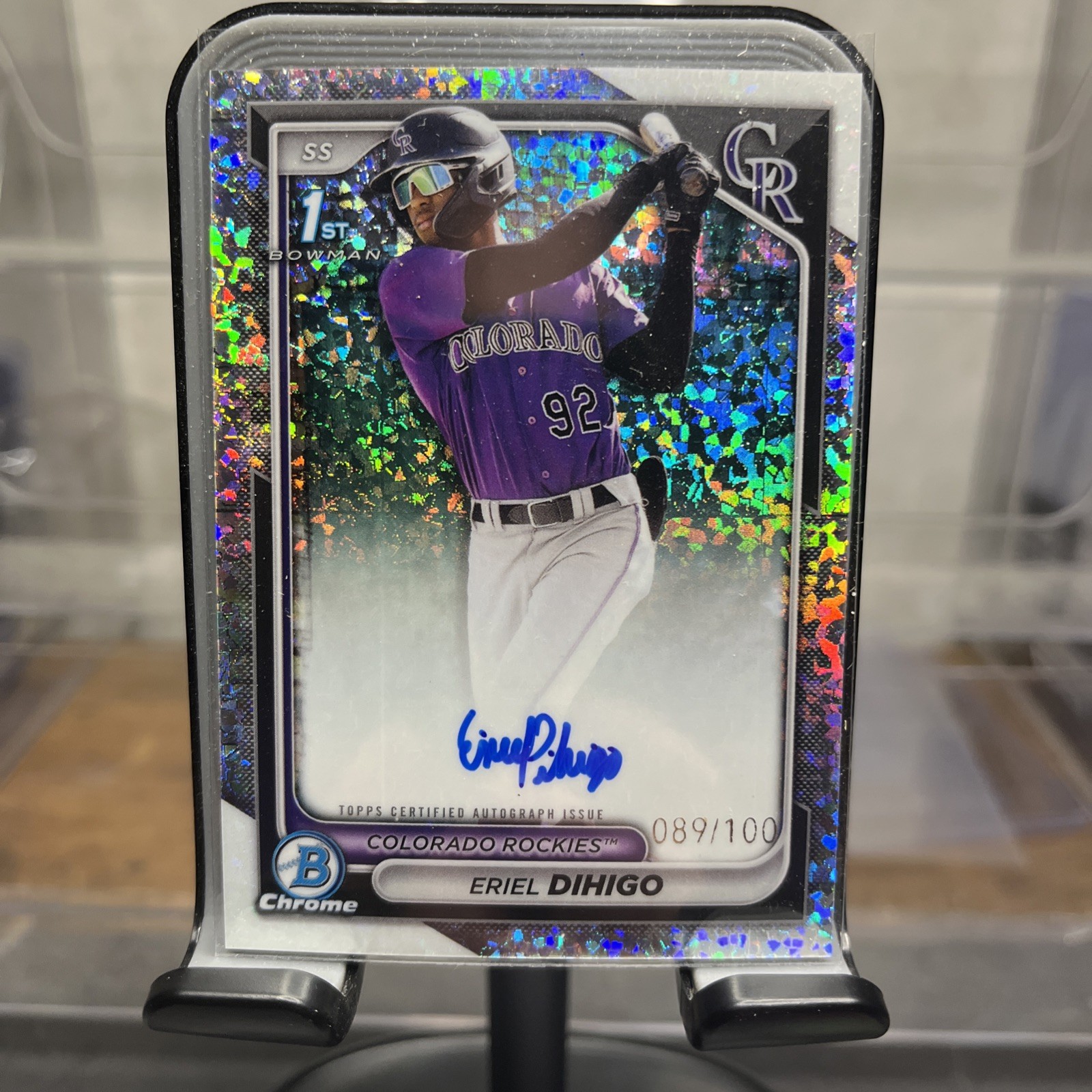 2024 Bowman Chrome Autographs Eriel Dihigo #CPA-ED Mini-Diamond Refractor /100