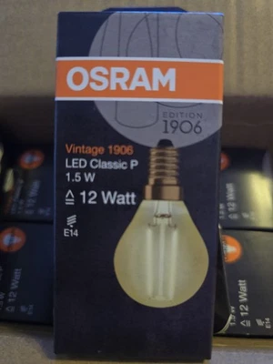 7x Osram LED Vintage 1906 Classic Tropfen 1,5W = 12W E14  - Bild 1 von 4