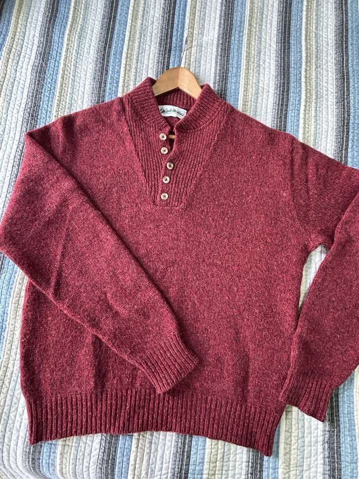 Vintage Men's Gander Mountain Maroon Wool Sweater Size L - Image 2 of 4