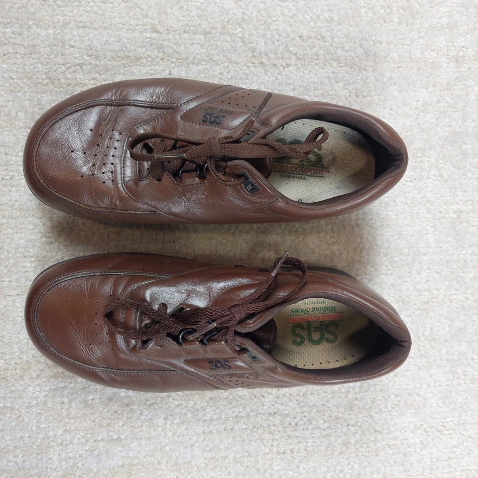 SAS Time Out Shoes Men 8 Wide Antique Walnut Leather Walking Casual Sneakers - Image 2 of 4