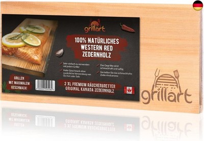 grillart  2 Pack XL Grillbretter - Zedernholzbrett zum Grillen - Räucherbretter 