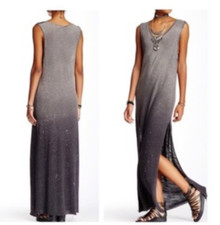 Free People XS Brown Black Galaxy Ombré Bohemian Knit Maxi Dress Worn once!