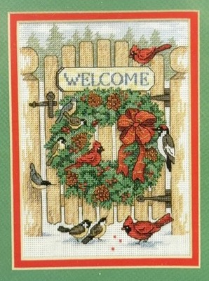 Vtg Dimensions Gold Petites Inviting Holiday Wreath 2000 Cross Stitch 8655 NIP 