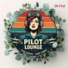 2D Flat,Vintage Aviation Tin Metal Signs Home Décor 8x8 Pilot Lounge Art Sign w