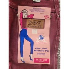Vtg 50s Deadstock Blue Bell Western Denim Jeans SZ 12 Red Wranglers Slim VLV NOS