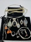 Vintage 925 950 Silver Jewelry Lot Mixed Goodies Earrings Necklaces Pendants !!!