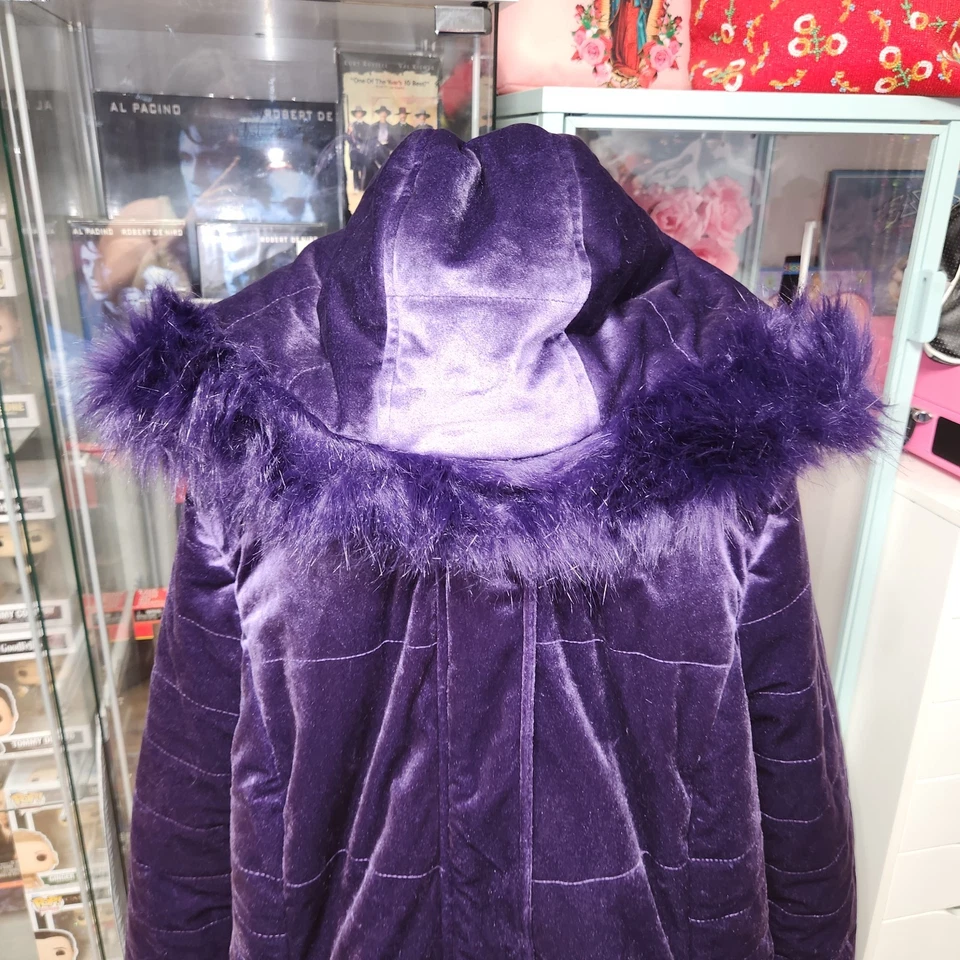 Jessica Howard Women's Velvet Long Sleeve Puffer Coat Jacket Purple Size 18 - Image 4 of 4