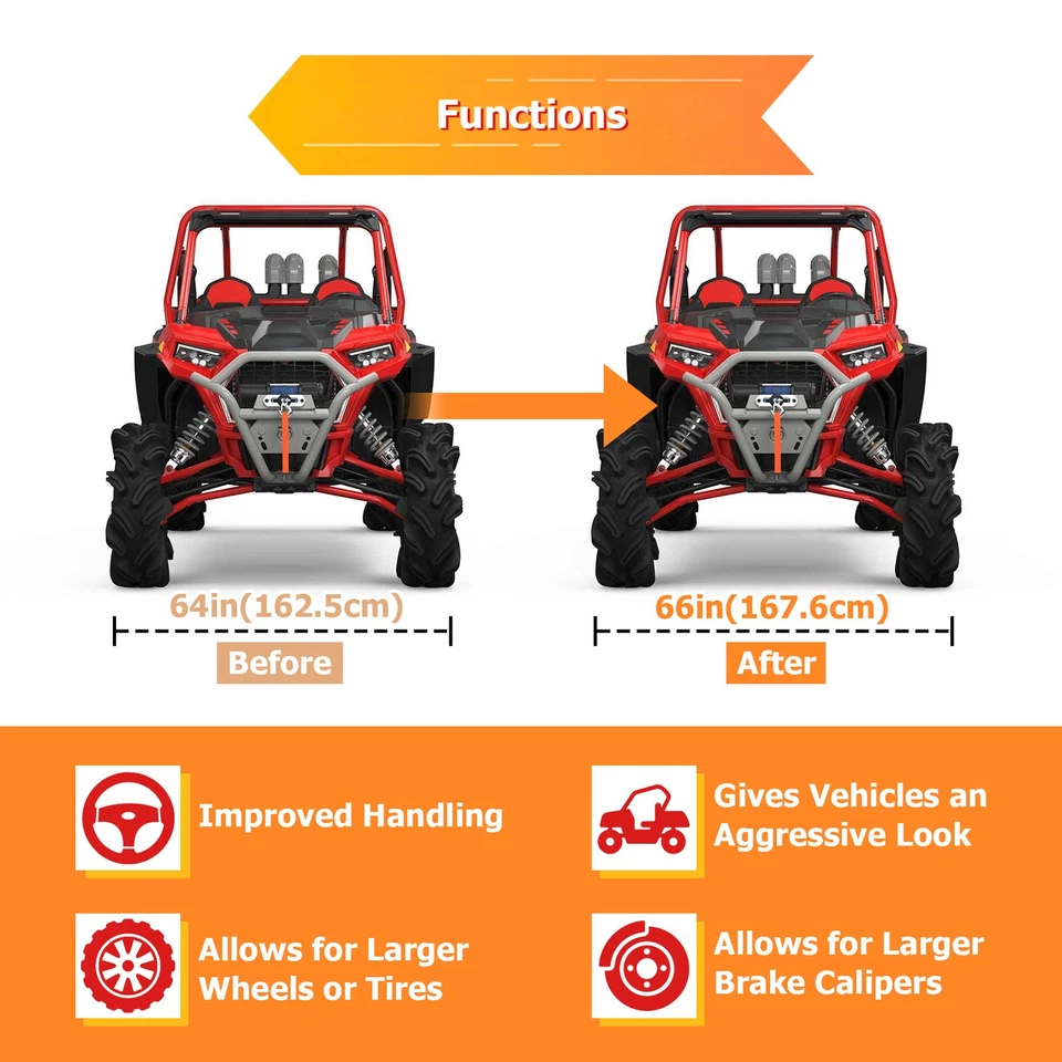 2x espaciadores de rueda de 1 pulgada 4x156 3/8-24 rosca para 16+ Polaris General 1000/XP 1000 Foto 3 de 4