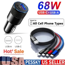 68W Fast Car Charger 2 Port Adapter & Cable For Motorola G Series Razr 2025 2024