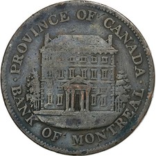[#1288358] Canada, Halfpenny Token, Banque de Montréal, 1844, Soho, Copper, VF