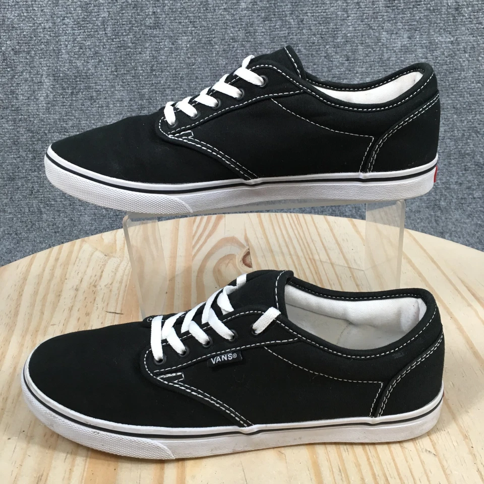 Vans Zapatos Mujer 7.5 Atwood Tenis Bajos Negros Con Cordones Parte Superior Baja Comodidad 500714 Foto 2 de 4
