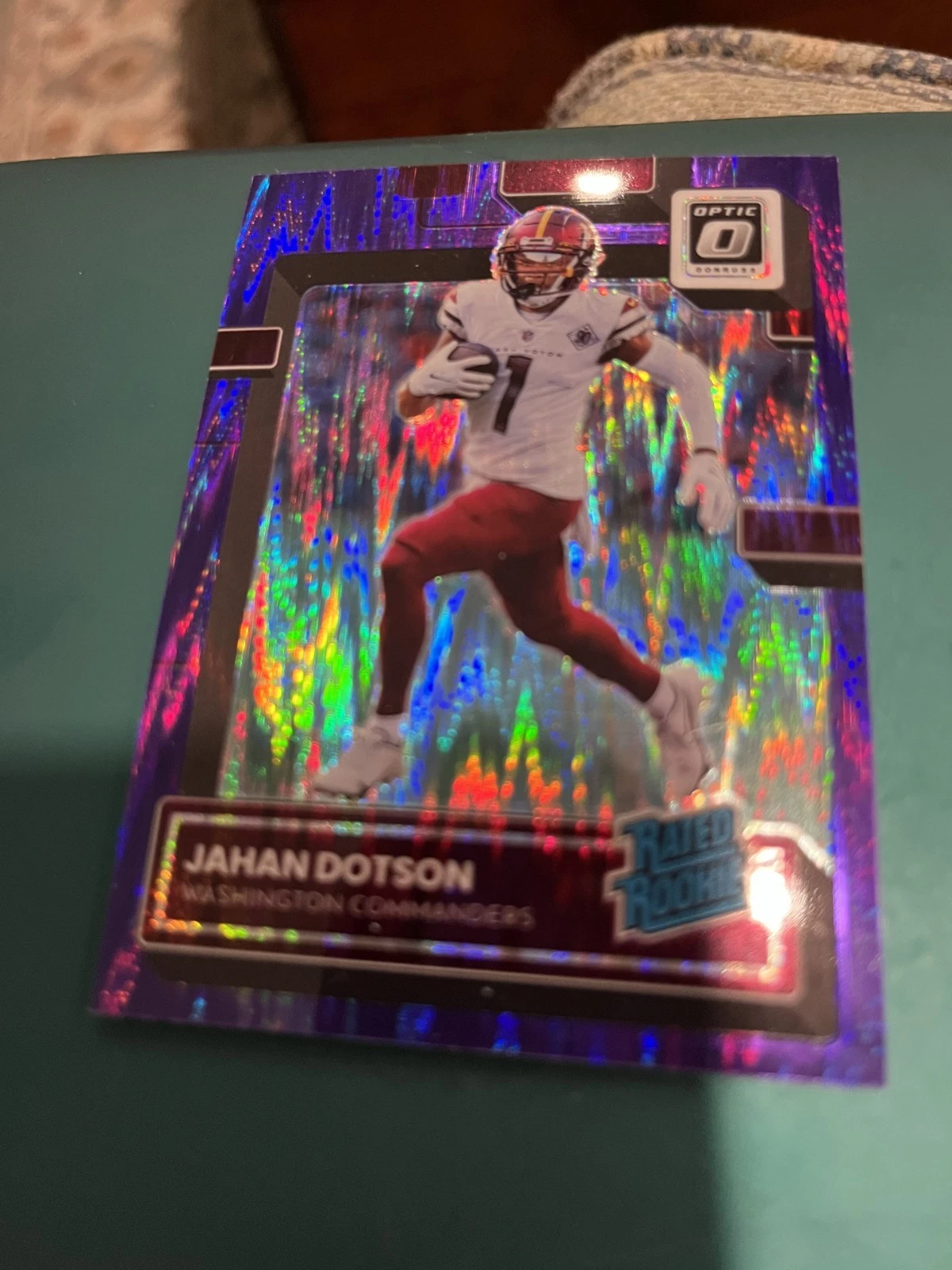 2022 Donruss Optic Purple Shock Prizm Jahan Dotson #210 RC Rookie Commanders
