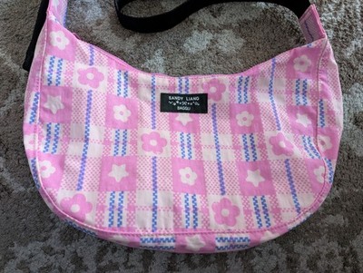 Baggu Sandy Liang Medium Crescent in Flower Market Plaid New