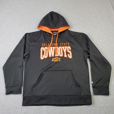 Champion Oklahoma State Cowboys Hoodie Mens Large Black Logo Embroidery Pullover
