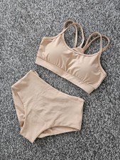Nude Pole Dance Set - Shorts & Sports Bra - Scrunch Butt - Size 6/8