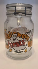 Vintage Anchor Hockings Treat Jar, Halloween Candy Jar