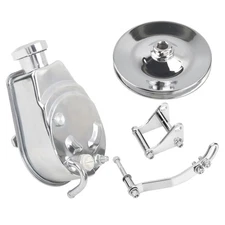 Saginaw Power Steering Pump + 1 Groove Keyway Pulley + Bracket Kit For Chevy SBC