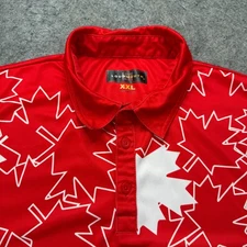 Loudmouth Golf Performance Polo Shirt Men 2XL Red White Maple Leaf