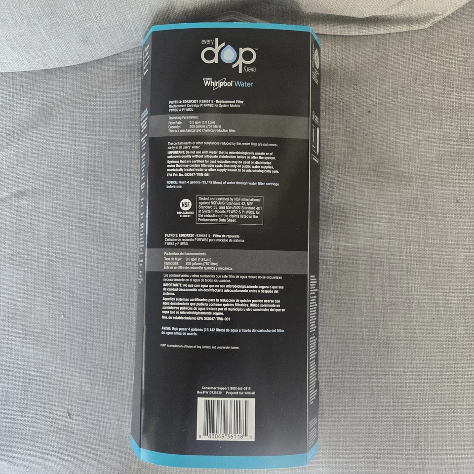 Whirlpool Water Every Drop Ice And Water Flters #3 PUR 2 PK EDR3RXD2 NEW - Image 2 of 2