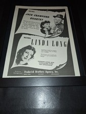 Jack Crawford Quartet & Linda Long Rare Original 1946 Promo Ad Framed